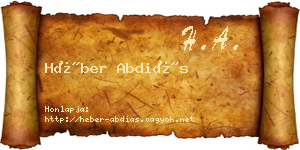Héber Abdiás névjegykártya